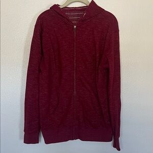 EUC Speckled Red Men's Zip-Up Sweater Jacket Lightweight sz M